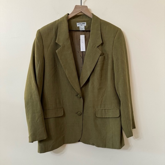 vintage Alfred DUNNER 100% silk blazer - size 14 - Picture 4 of 8